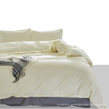 Atacado conjunto de roupa de cama de lençóis de algodão lavado